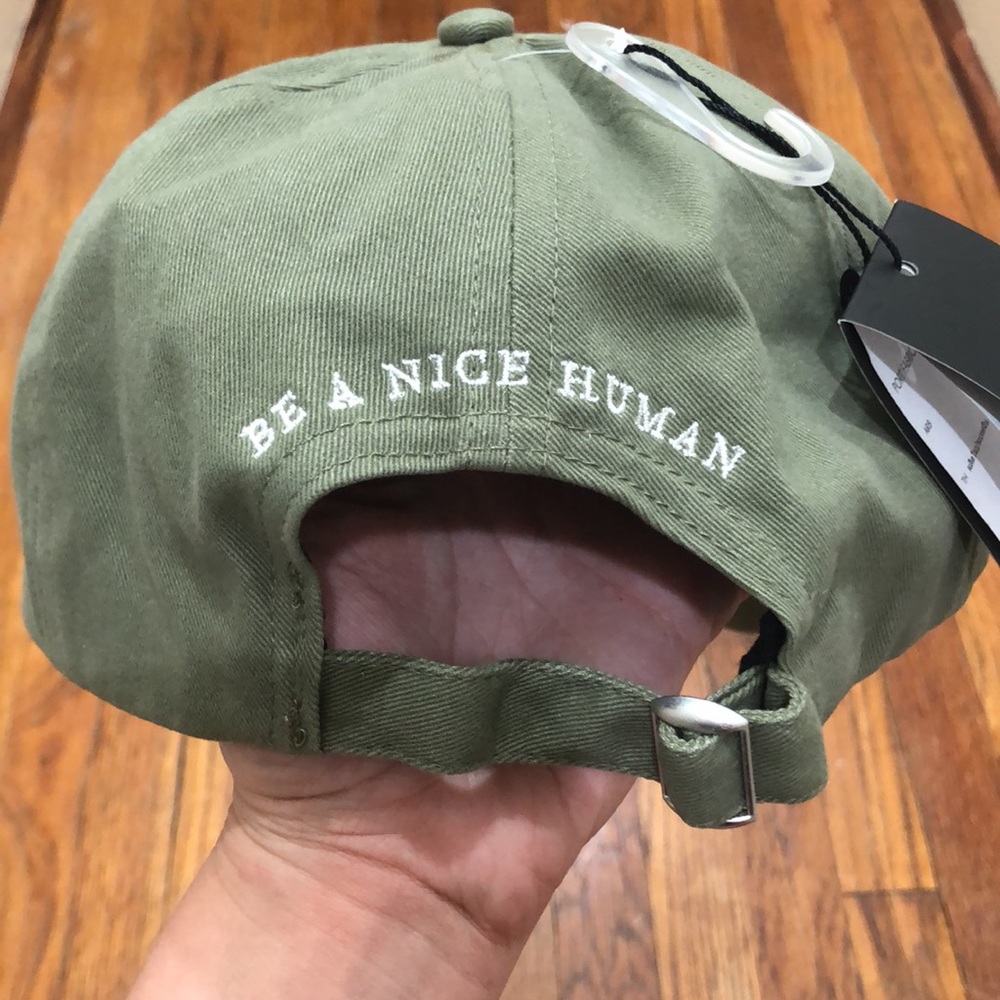 NWT Green Baseball Cap w/Quote